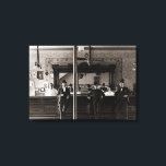 Saloon Bar Interior Men Man Cave 1890's Photo pub Canvas Print<br><div class="desc">This is a high dpi scan of an original glass negative circa 1890's.  The saloon was located in Elgin Illinois. The original glass was stolen from my house by "friends with keys" that I hired to do work.  I offer a substantial reward for information leading to the arrest of "my...</div>