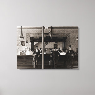 Saloon Bar Interior Men Man Cave 1890's Photo pub Canvas Print