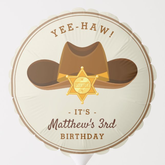 Saloon Birthday Wild West Party Boys Cowboy Theme Balloon (Back)
