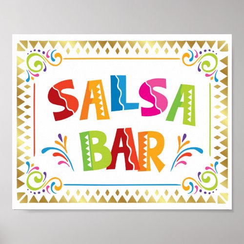 SALSA BAR Fiesta Party Sign Print