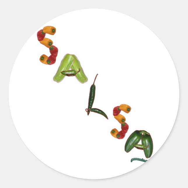 Salsa Chili Peppers Classic Round Sticker (Front)