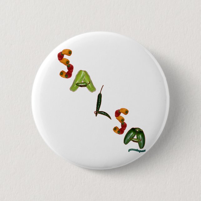 Salsa Chili Peppers Pinback Button (Front)