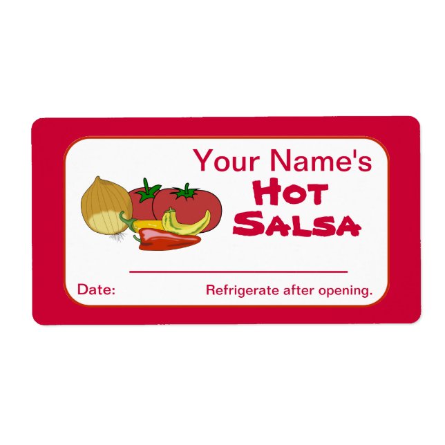 Salsa Custom Canning Jar Stickers Personalized (Front)