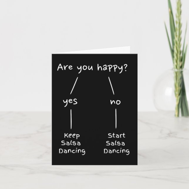 Salsa Dance Are You Happy Dancing Latin Dancer Sal Card (Front)