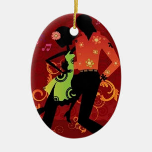 Salsa dance ceramic ornament