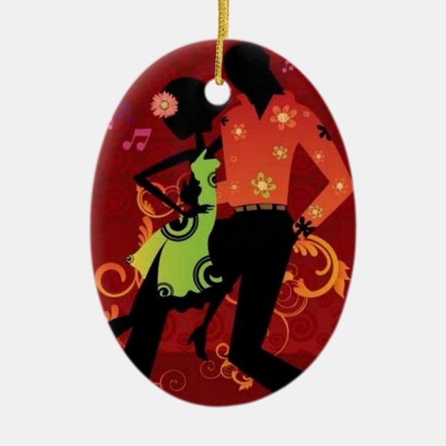 Salsa dance ceramic ornament (Front)