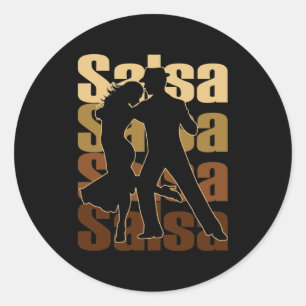 Salsa Dance for a Latin music Dance Salsa Classic Round Sticker