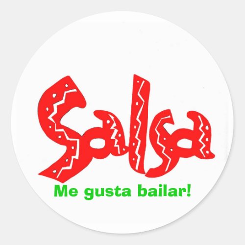 Salsa Dance Logo Products Classic Round Sticker