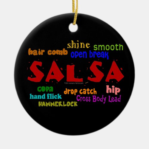 Salsa Dance Ornament Word Cloud Gift for Dancers