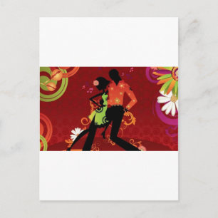 Salsa dance postcard