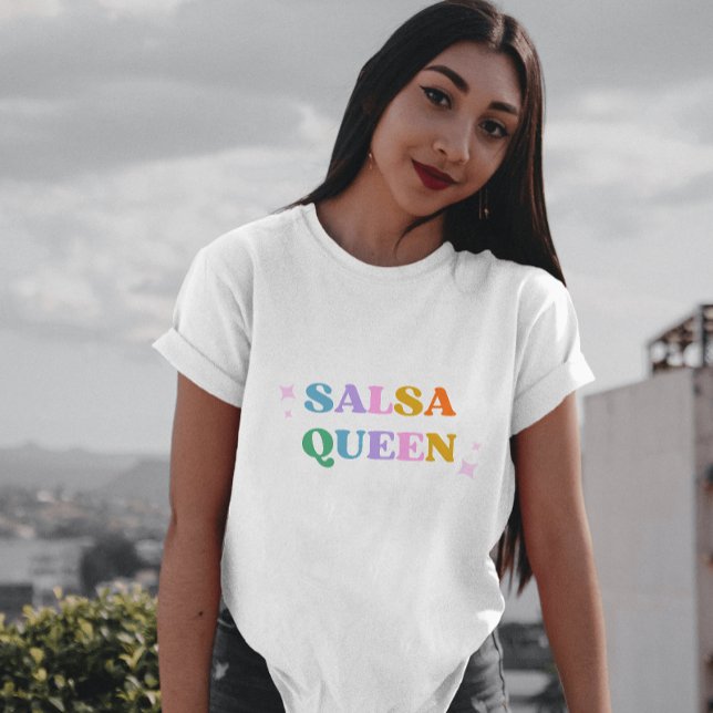 salsa dance queen latin modern simple white T-Shirt (Creator Uploaded)