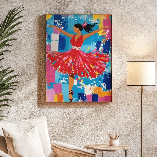 Art Prints And Wall Decor 6 Salsa Dancer Red Dress Abstract Wall Art