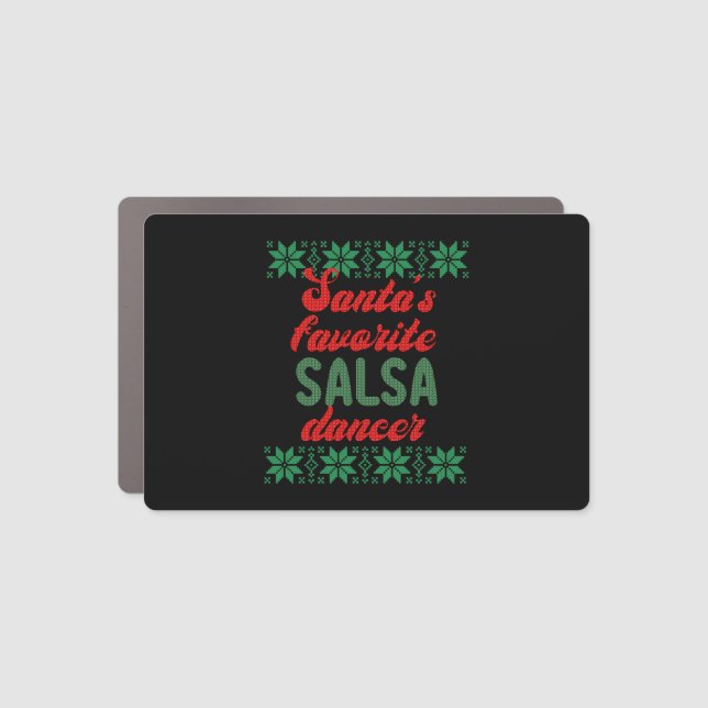 Salsa Dancer Ugly Christmas Christmas Gift Car Magnet (Front)
