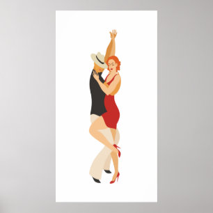 Salsa Dancers Dance Series Poster