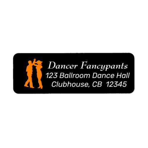 Salsa Dancers Dancing Silhouettes Return Address Label