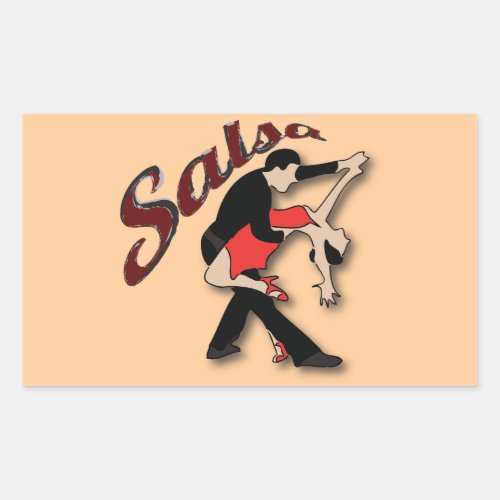 Salsa Dancers Rectangular Sticker