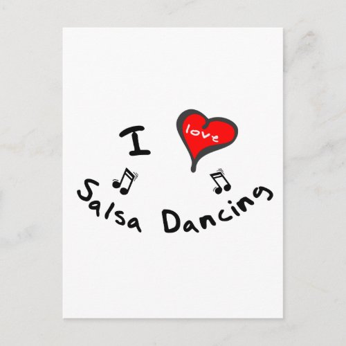 Salsa Dancing Gifts _ I Heart Salsa Dancing Postcard