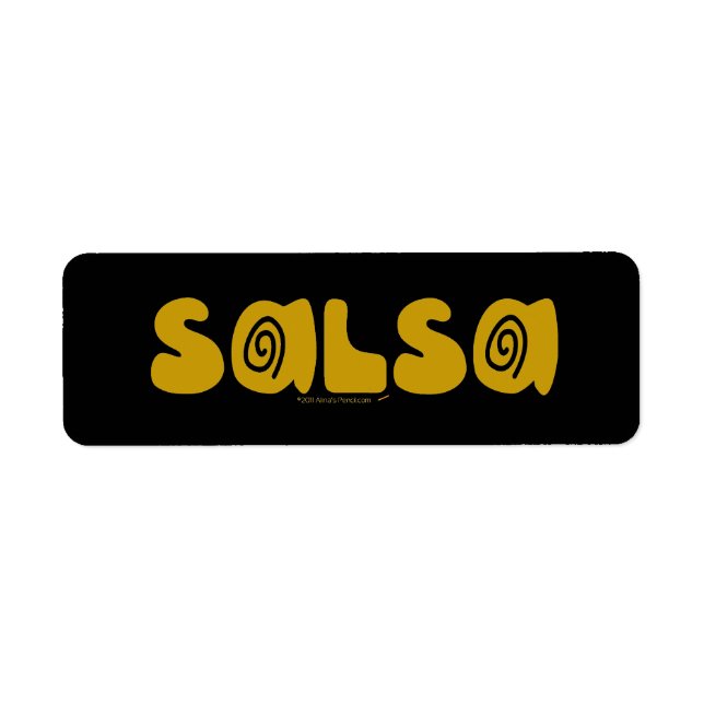 Salsa Dancing Gold Swirls Customizable Label (Front)