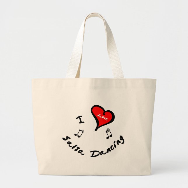 Salsa Dancing Items - I Heart Salsa Dancing Large Tote Bag (Front)