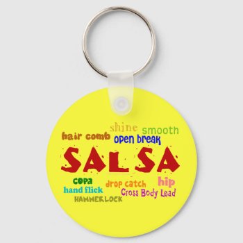 Salsa Dancing Lovers Dance Moves And Terms Keychain by alinaspencil at Zazzle