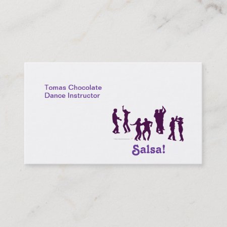 Salsa Dancing Poses Silhouettes Custom Business Card