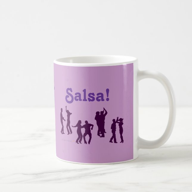 Salsa Dancing Poses Silhouettes Custom Coffee Mug (Right)