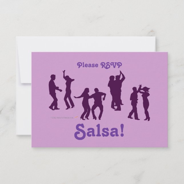 Salsa Dancing Poses Silhouettes Custom Invitation (Front)