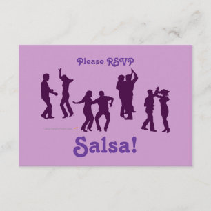 Salsa Dancing Poses Silhouettes Custom Invitation