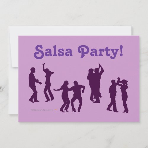 Salsa Dancing Poses Silhouettes Custom Invitation