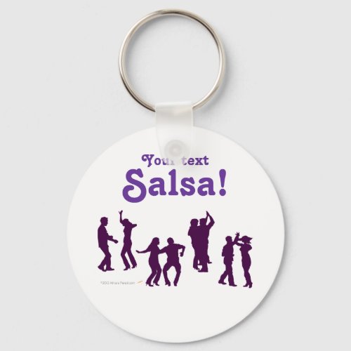 Salsa Dancing Poses Silhouettes Custom Keychain