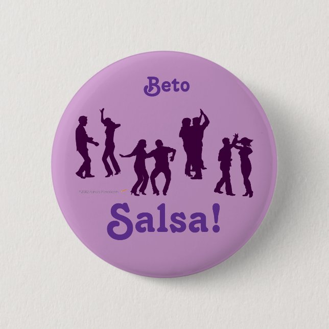Salsa Dancing Poses Silhouettes Custom Pinback Button (Front)