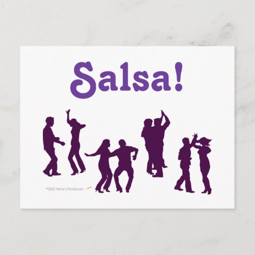 Salsa Dancing Poses Silhouettes Custom Postcard