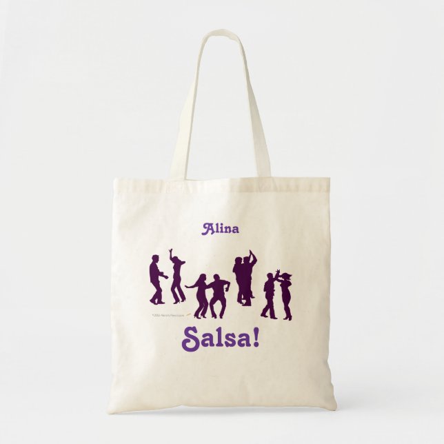 Salsa Dancing Poses Silhouettes Personalized Tote (Front)