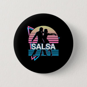 Salsa Dancing Salsa Dancer Retro Button