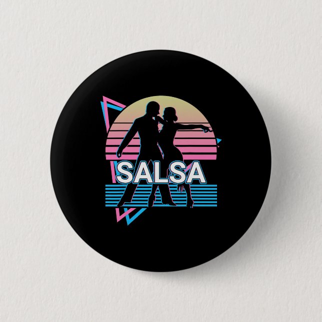 Salsa Dancing Salsa Dancer Retro  Button (Front)