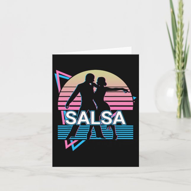Salsa Dancing Salsa Dancer Retro  Card (Front)
