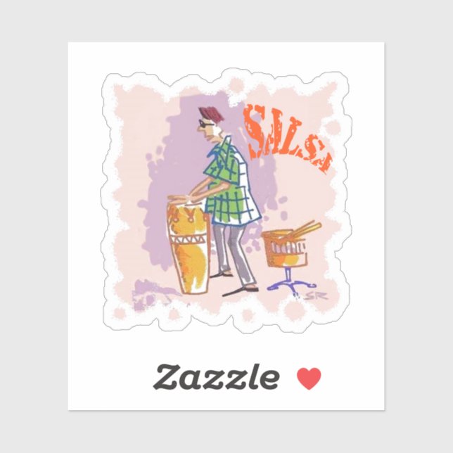 Salsa drummer contour sticker (Sheet)