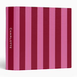 Salsa Flamingo Pink Stripe 3 Ring Binder