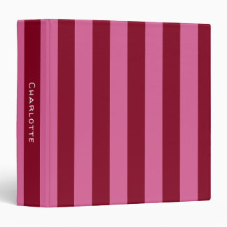 Salsa Flamingo Pink Stripe 3 Ring Binder