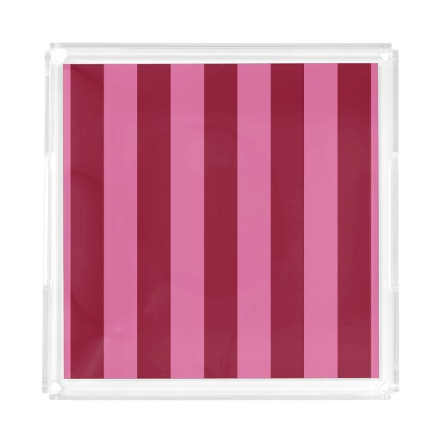 Salsa Flamingo Pink Stripe Acrylic Tray (Front)