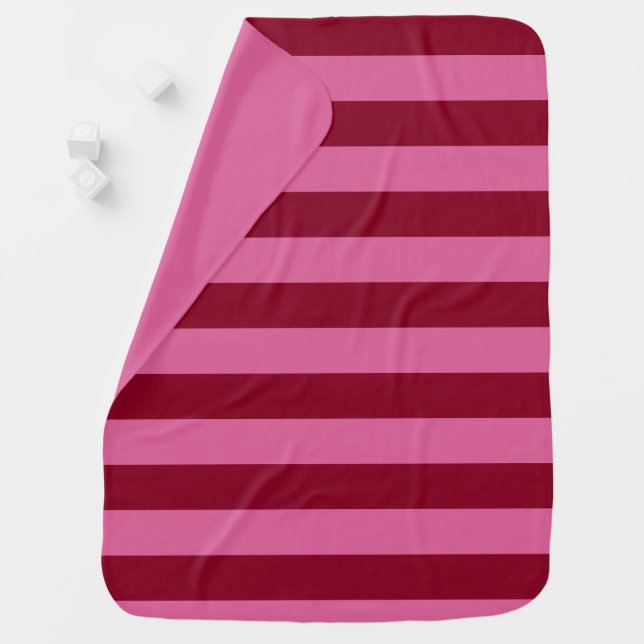 Salsa Flamingo Pink Stripe Baby Blanket (In Situ)