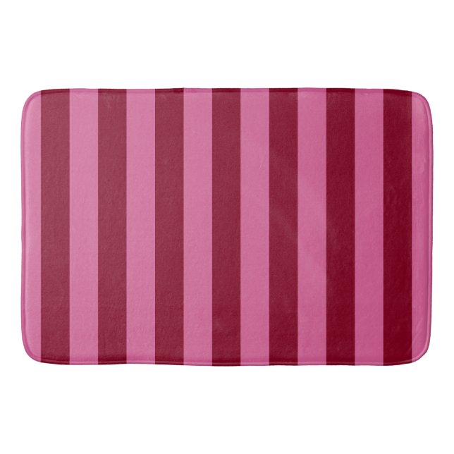 Salsa Flamingo Pink Stripe Bath Mat (Front)