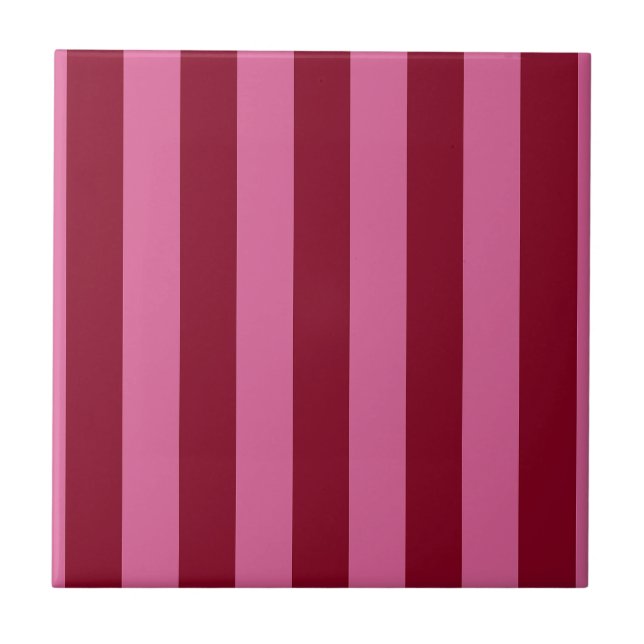 Salsa Flamingo Pink Stripe Ceramic Tile (Front)