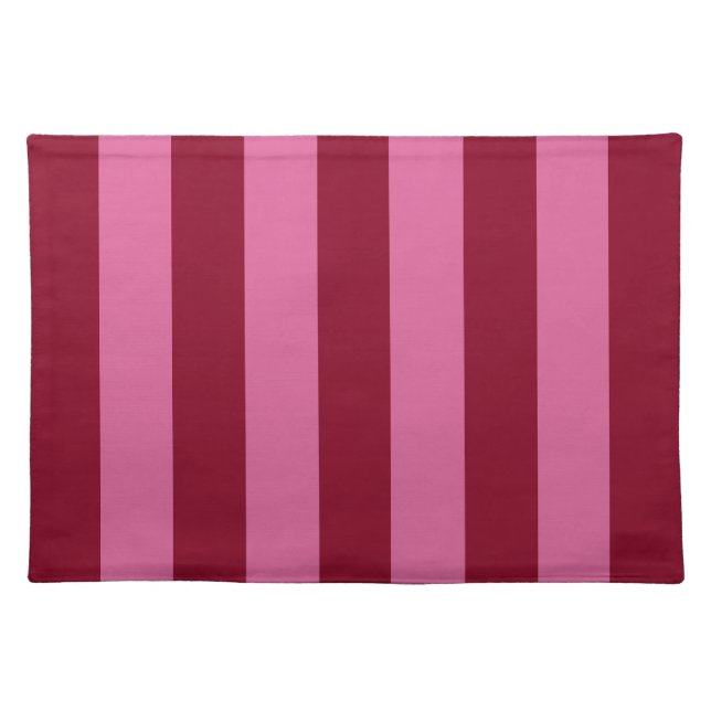 Salsa Flamingo Pink Stripe Cloth Placemat (Front)