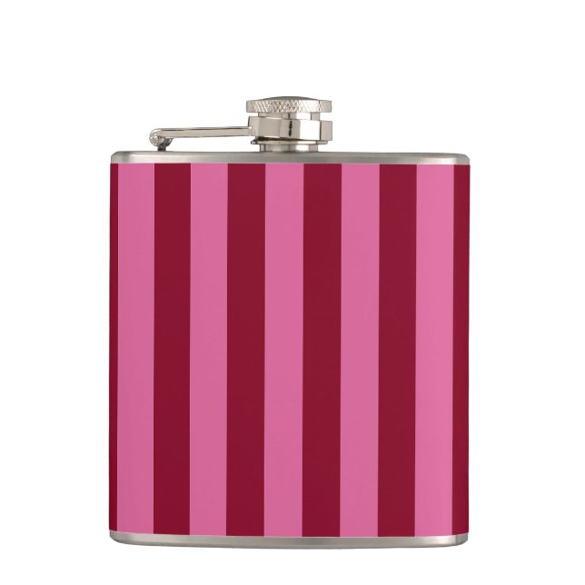 Salsa Flamingo Pink Stripe Flask (Front)