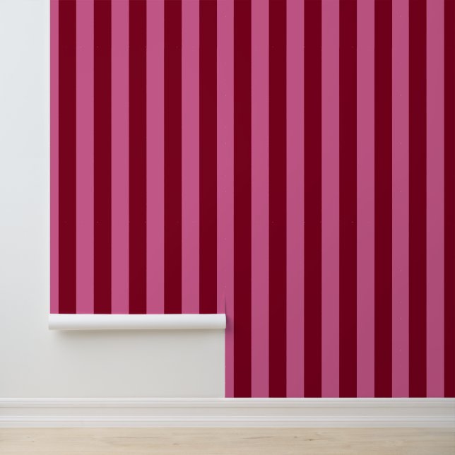 Salsa Flamingo Pink Stripe Wallpaper (Application)