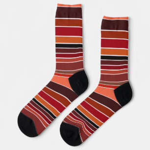 Salsa Guajillo Chile Many Shades of Red Stripes Socks