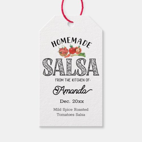 Salsa Homemade From the Kitchen of Name Jar  Gift Tags