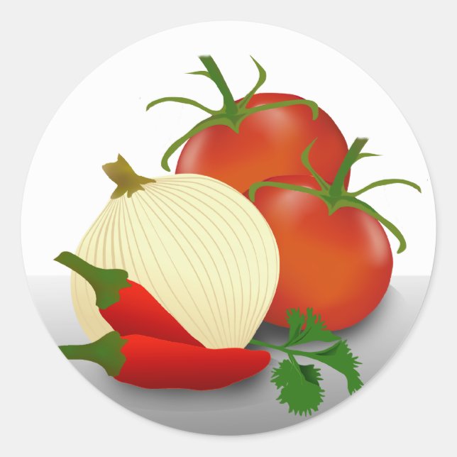 Salsa Ingredients Canning Label Sticker (Front)