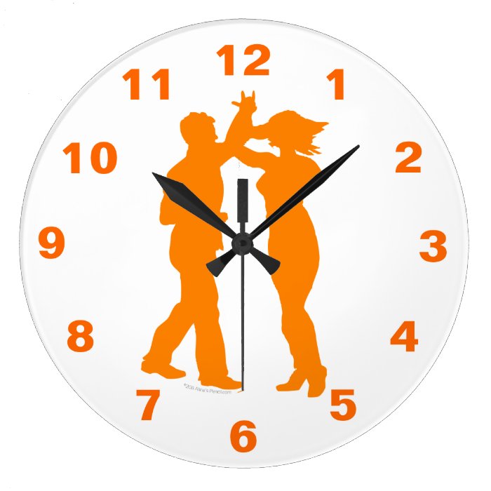 Salsa Latin Dance Spin Wall Clock With Numbers